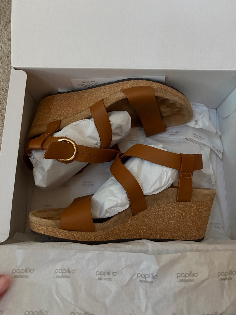 Papillio Sybil Tan Leather Crisscross Sandals - Picture 7 of 7